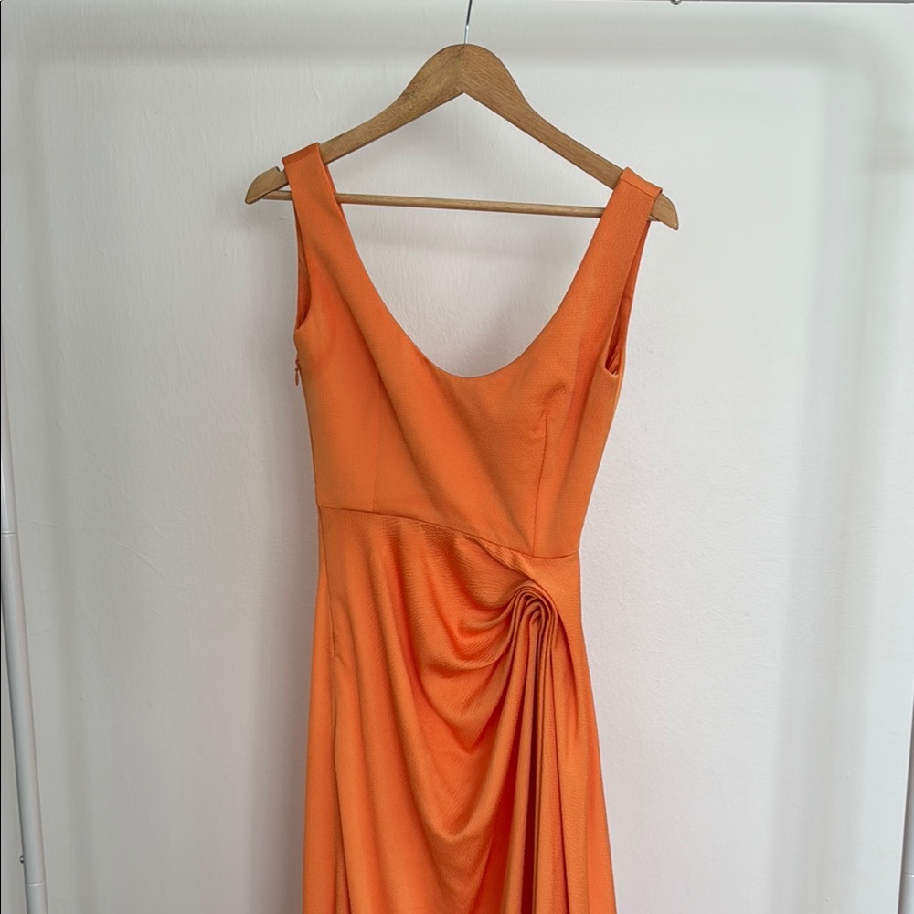 Elegant Orange Sleeveless Dress